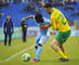 Zľava: Seydouba Soumah zo Slovana a Michal Mravec zo Žiliny v zápase 25. kola futbalovej Corgoň ligy mezdi ŠK Slovan Bratislava a MŠK Žilina. Bratislava, 6. apríl 2013.