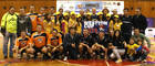 Harsco Metals - víťazný tím 17. ročníka futbalového turnaja osobností Westton Cup 2012. Bardejov, 4. februára 2012.