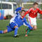 Dominik Guláš (č.17) v zápase reprezentačných tímov do 15 rokov (*1999) Maďarska a Slovenska, ktoré sa skončilo naším víťazstvom 3:1.  Lipót, 7. november 2013.