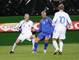 Zľava: Martin Škrtel, Eidur Gudjohnsen a Marek Sapara (č.10) v prípravnom zápase Slovensko - Island (1:2). Zlaté Moravce, 26. marca 2008.