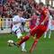 Vľavo hráč Trnavy Martin Mikovič a hráč Senice Petr Pavlík vo štvrťfinálovom zápase SLOVNAFT Cup-u FC Spartak Trnava - FK Senica 1:2 v utorok 17. marca 2015 v Trnave.