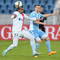 Sprava: Samuel Štefánik (ŠK Slovan) a Ramon Rodriguez da Silva (AS Trenčín) v zápase 24. kola Fortuna ligy 2014/15 ŠK Slovan Bratislava - AS Trenčín (1:3). Bratislava, 5. apríla 2015.