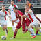 Zľava: Stanislav Lobotka, Dávid Guba (Trenčín), Milan Havrilko (Podbrezová) a Peter Čögley (Trenčín) v zápase 14. kola Fortuna ligy ŽP Šport Podbrezová - AS Trenčín (2:2), Podbrezová, 18. októbra 2014.