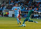 Sprava: Michal Šulla (FK Senica) a Pavel Fořt (Slovan Bratislava) v zápase 13. kola futbalovej Corgoň ligy medzi FK Senica - ŠK Slovan Bratislava (0:2). Senica, 4. október 2013.