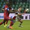 Na snímke vľavo Fernando Varela (Steaua), vpravo Matúš Bero (Trenčín) v prvom zápase 2. predkola futbalovej Ligy majstrov AS Trenčín – FC Steaua Bukurešť (0:2). Žilina, 14. júla 2015.