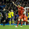 Martin Škrtel (FC Liverpool) oslavuje gól na 2:2  v nadstavenom čase v zápase anglickej Premier League proti londýnskemu Arsenalu. Liverpool, 21. decembra 2014.