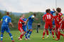 Daniel Dubec vyrovnáva skóre v priateľskom zápase Slovensko - Bielorusko reprezentáciído 17 rokov. Viničné, 14. august 2014.