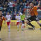 Sprava Marek Belánik a Peter Kozár sa tešia počas zápasu turnaja D-skupiny hlavného kola UEFA Futsal Cupu 2015/2016 Slov-Matic FOFO Bratislava - SL Benfica Lisabon (5:4). Bratislava, 11. novembra 2015.