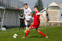 Branislav Šušolík v súboji o loptu s hráčom Luxemburska. Kvalifikačný zápas reprezentácií do 17 rokov Slovensko - Luxembursko 1:0. Senec, 24. október 2014.