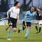 Henrich Benčík (vľavo) a Nascimento Silva Cleber (v strede) z FC Nitra počas 24. kola futbalovej Corgoň ligy medzi FC Nitra - MFK Ružomberok (3:0). 2. apríl 2013, Nitra.