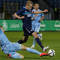 Zľava: Jakub Podaný (ŠK Slovan) a Peter Orávik (FC ViOn Zlaté Moravce) v zápase 12. kola Fortuna ligy  ŠK Slovan Bratislava - FC ViOn Zlaté Moravce (2:0). Bratislava, 2. októbra 2015.