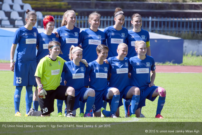 FC Union Nové Zámky - majster 1. ligy žien 2014/15. Nové Zámky, 6. jún 2015.