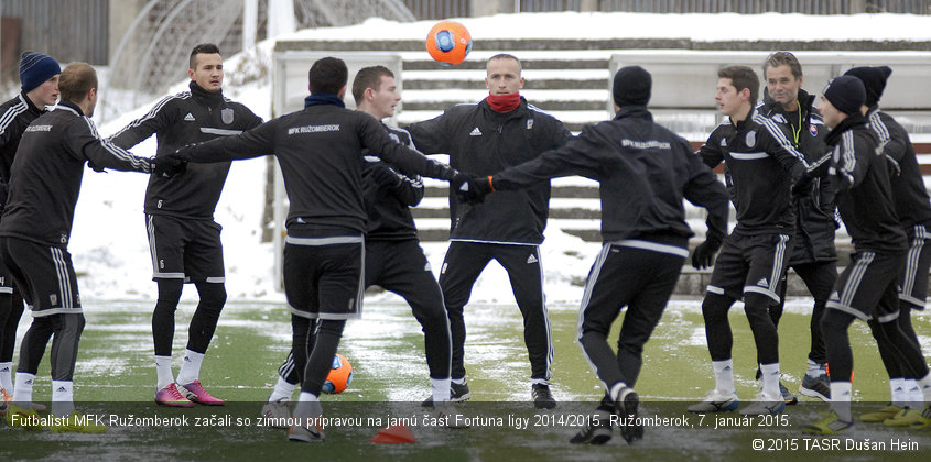 Futbalisti MFK Ružomberok začali so zimnou prípravou na jarnú časť Fortuna ligy 2014/2015. Ružomberok, 7. január 2015.