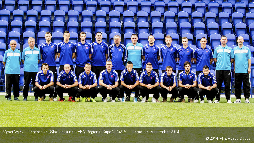 Výber VsFZ - reprezentant Slovenska na UEFA Regions' Cupe 2014/15.  Poprad, 23. september 2014.