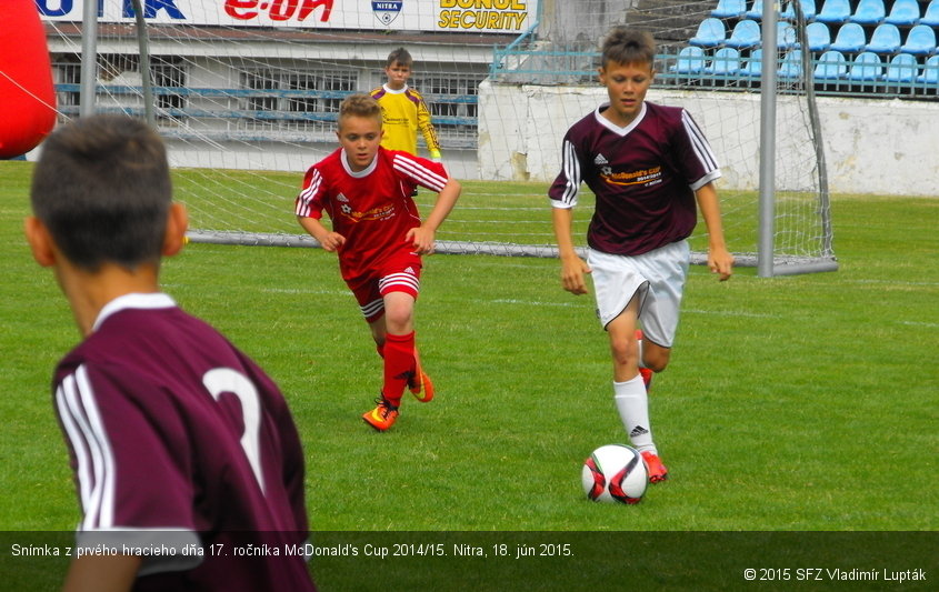 Snímka z prvého hracieho dňa 17. ročníka McDonald's Cup 2014/15. Nitra, 18. jún 2015.