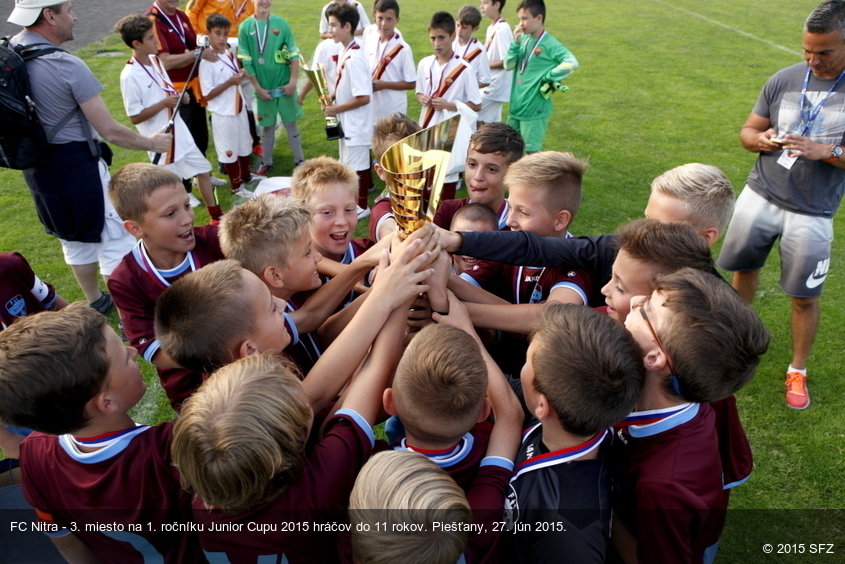 FC Nitra - 3. miesto na 1. ročníku Junior Cupu 2015 hráčov do 11 rokov. Piešťany, 27. jún 2015.