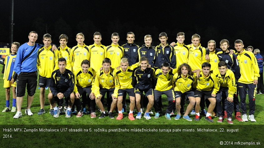 Hráči MFK Zemplín Michalovce U17 obsadili na 5. ročníku prestížneho mládežníckeho turnaja piate miesto. Michalovce, 22. august 2014.