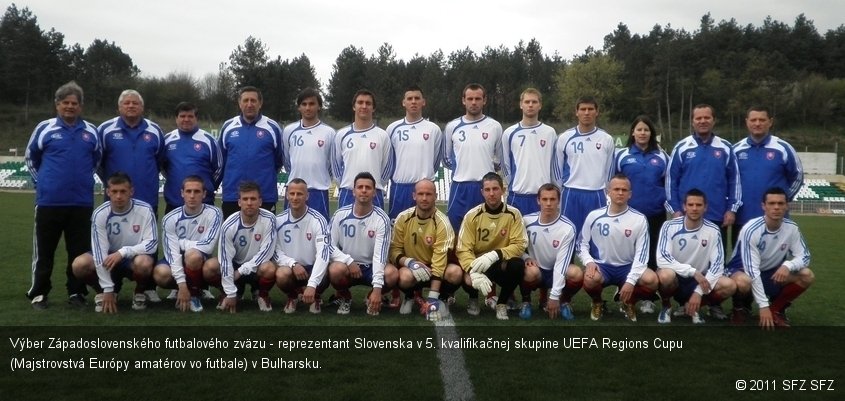 Výber Západoslovenského futbalového zväzu - reprezentant Slovenska v 5. kvalifikačnej skupine UEFA Regions Cupu (Majstrovstvá Európy amatérov vo futbale) v Bulharsku.