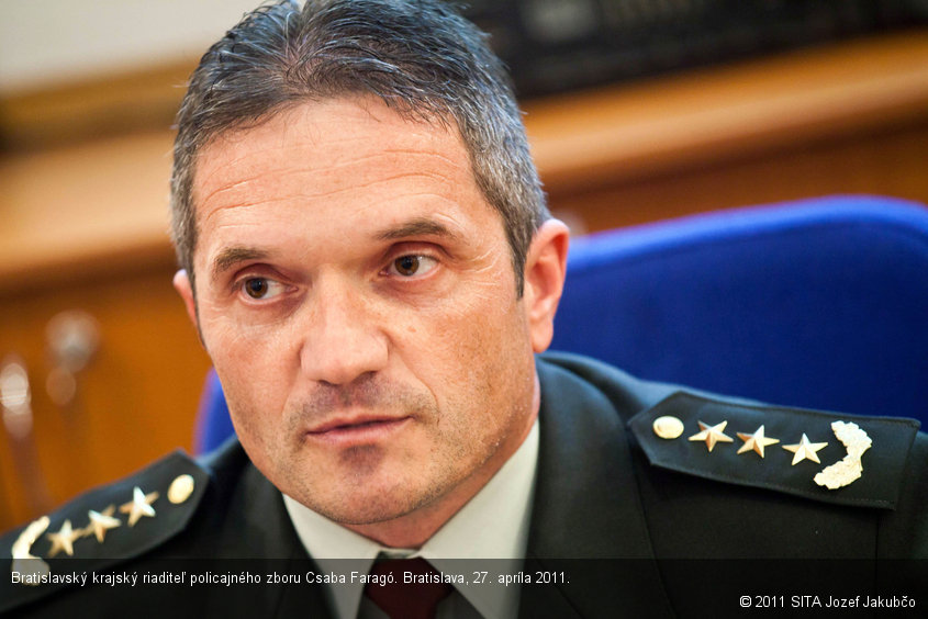 Bratislavský krajský riaditeľ policajného zboru Csaba Faragó. Bratislava, 27. apríla 2011.