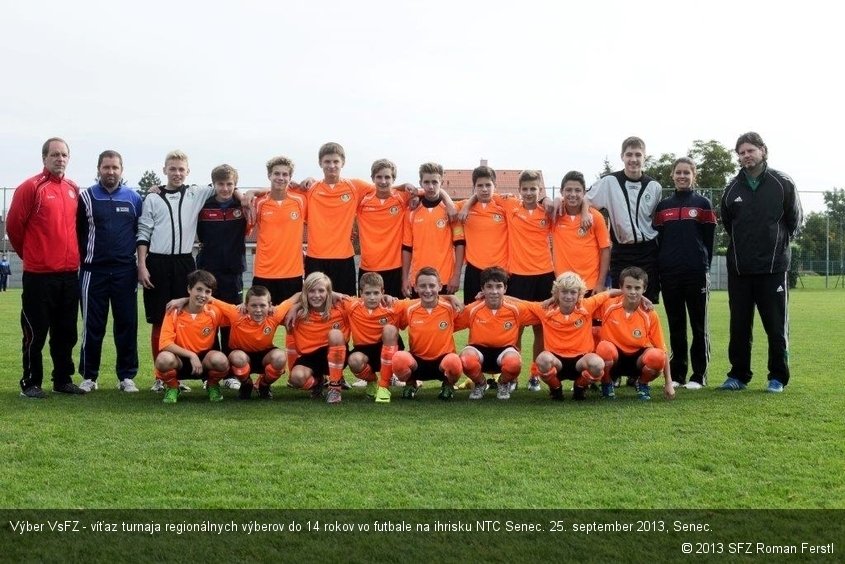 Výber VsFZ - víťaz turnaja regionálnych výberov do 14 rokov vo futbale na ihrisku NTC Senec. 25. september 2013, Senec.