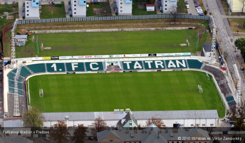 Futbalový štadión v Prešove.