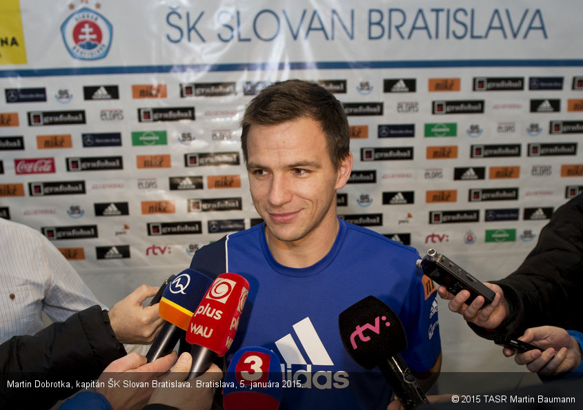 Martin Dobrotka, kapitán ŠK Slovan Bratislava. Bratislava, 5. januára 2015.