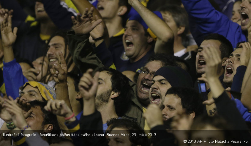 Ilustračná fotografia - fanúšikovia počas futbalového zápasu. Buenos Aires, 23. mája 2013.