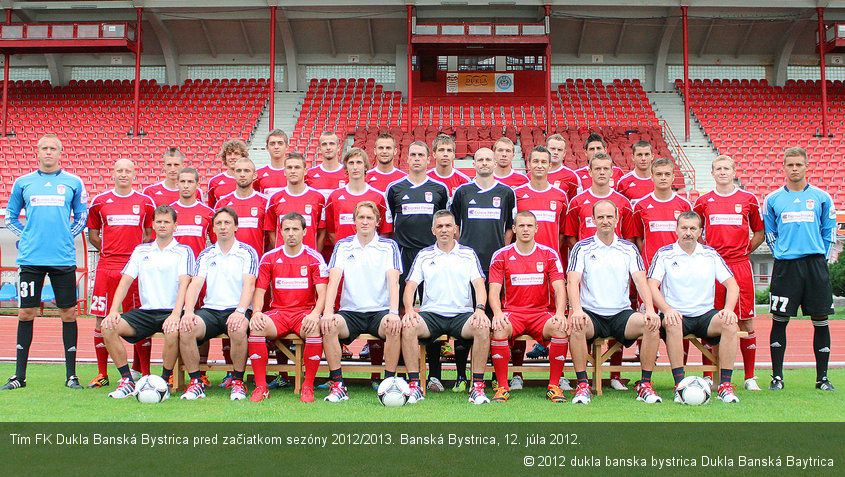 Tím FK Dukla Banská Bystrica pred začiatkom sezóny 2012/2013. Banská Bystrica, 12. júla 2012.