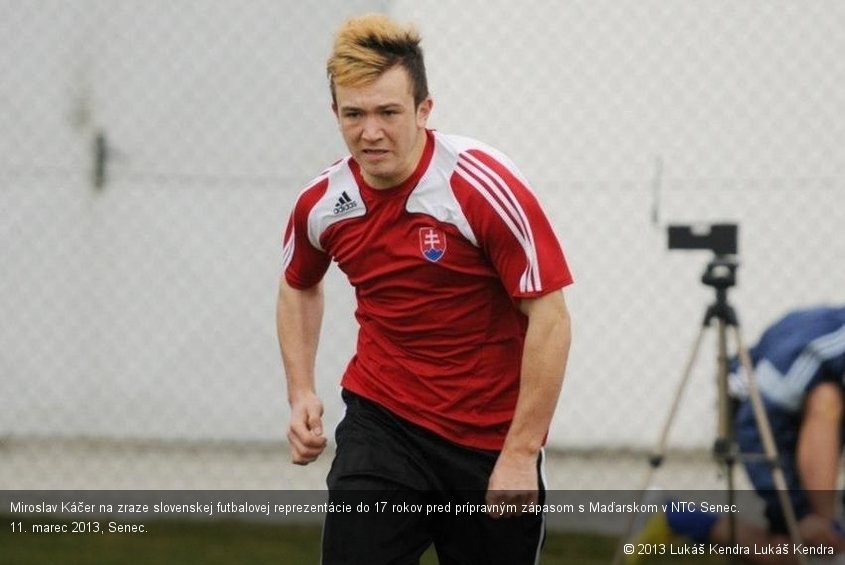 Miroslav Káčer na zraze slovenskej futbalovej reprezentácie do 17 rokov pred prípravným zápasom s Maďarskom v NTC Senec. 11. marec 2013, Senec.