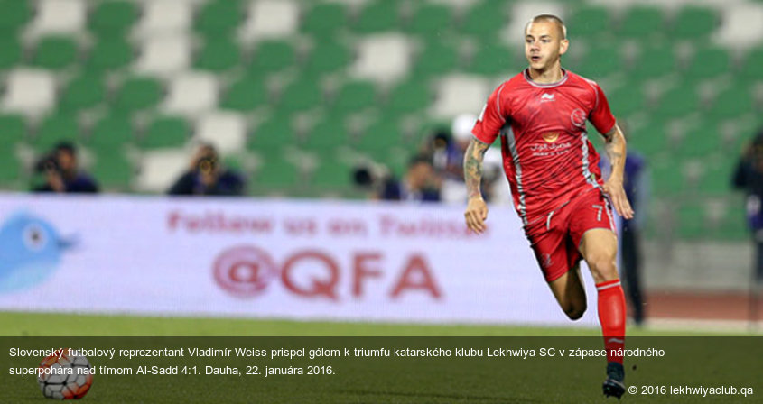 Slovenský futbalový reprezentant Vladimír Weiss prispel gólom k triumfu katarského klubu Lekhwiya SC v zápase národného superpohára nad tímom Al-Sadd 4:1. Dauha, 22. januára 2016.