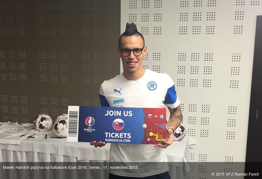 Marek Hamšík pozýva na futbalové Euro 2016. Senec, 11. novembra 2015.