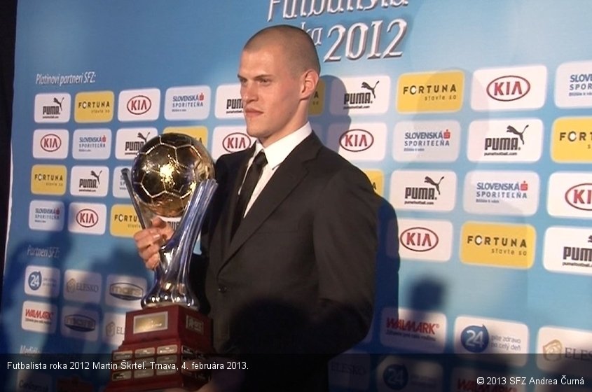 Futbalista roka 2012 Martin Škrtel. Trnava, 4. februára 2013.