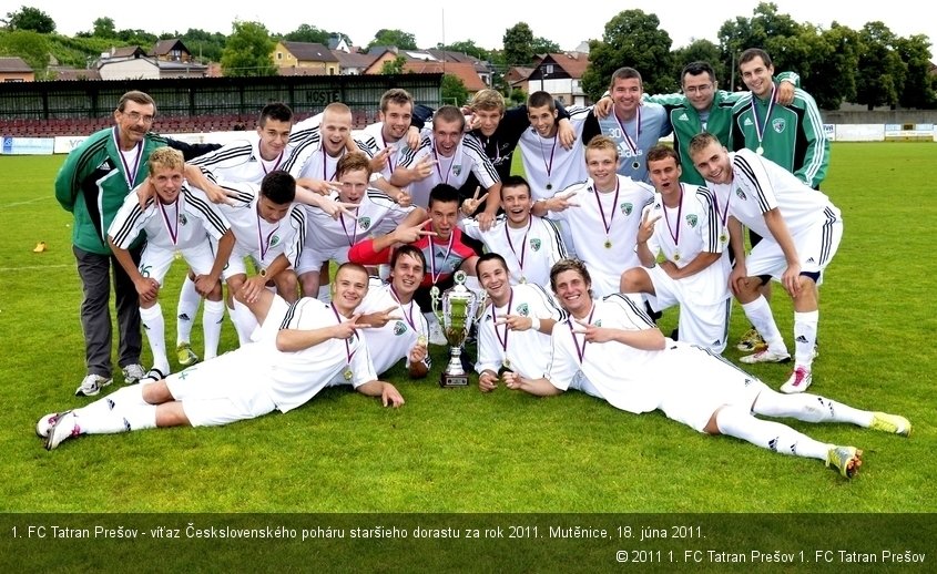 1. FC Tatran Prešov - víťaz Českslovenského poháru staršieho dorastu za rok 2011. Mutěnice, 18. júna 2011.