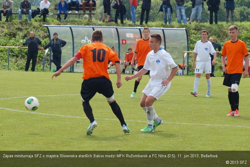 Zápas miniturnaja SFZ o majstra Slovenska starších žiakov medzi MFK Ružomberok a FC Nitra (0:5). 11. jún 2013, Bešeňová.