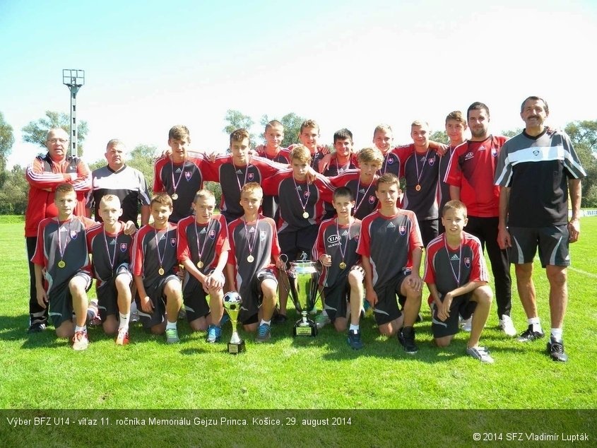 Výber BFZ U14 - víťaz 11. ročníka Memoriálu Gejzu Princa. Košice, 29. august 2014