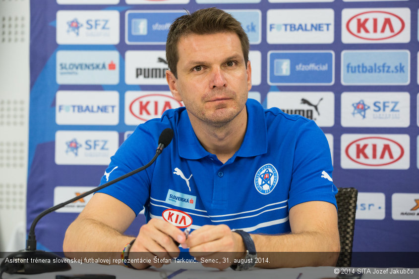 Asistent trénera slovenskej futbalovej reprezentácie Štefan Tarkovič. Senec, 31. august 2014.