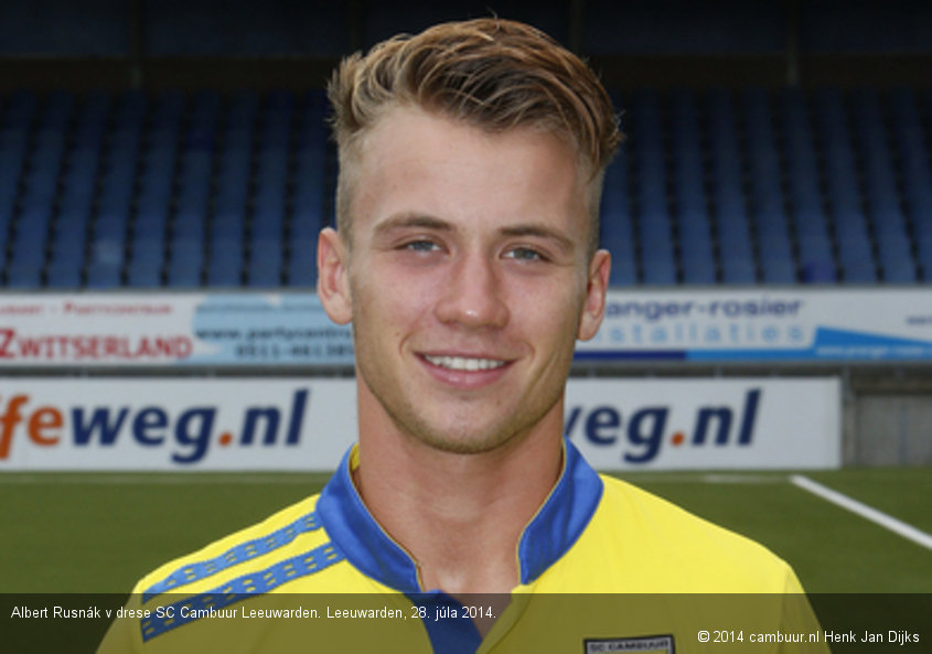 Albert Rusnák v drese SC Cambuur Leeuwarden. Leeuwarden, 28. júla 2014.