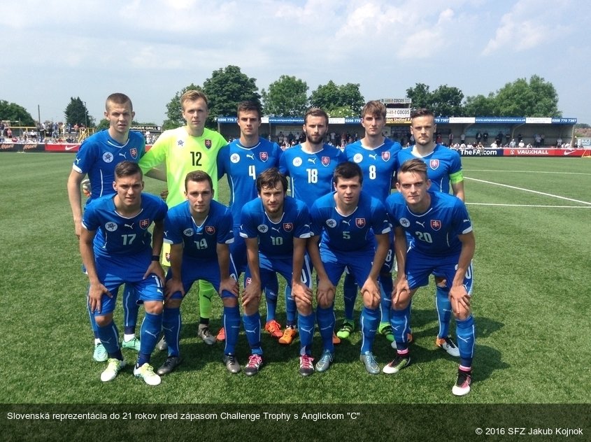 Slovenská reprezentácia do 21 rokov pred zápasom Challenge Trophy s Anglickom "C"