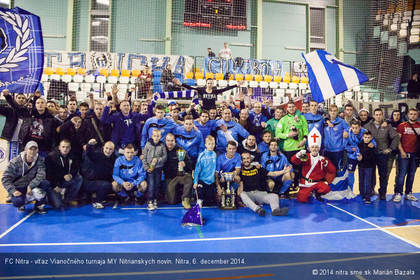 FC Nitra - víťaz Vianočného turnaja MY Nitrianskych novín. Nitra, 6. december 2014.