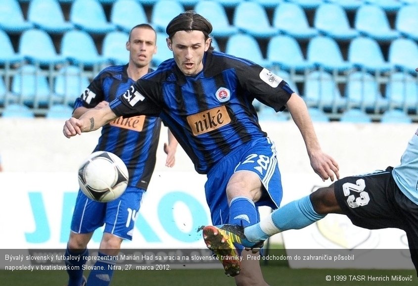 Bývalý slovenský futbalový reprezentant Marián Had sa vracia na slovenské trávniky. Pred odchodom do zahraničia pôsobil naposledy v bratislavskom Slovane. Nitra, 27. marca 2012.