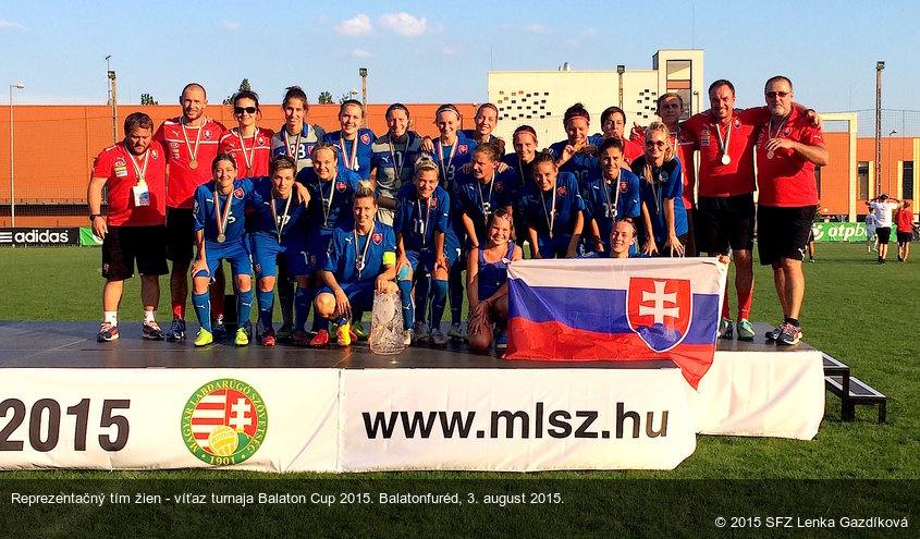 Reprezentačný tím žien - víťaz turnaja Balaton Cup 2015. Balatonfuréd, 3. august 2015.